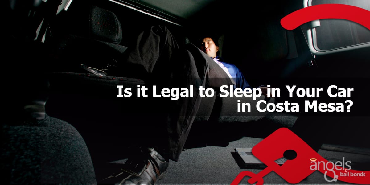 Businessman sleeping in the car in Costa Mesa